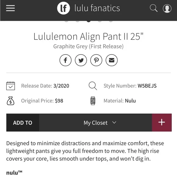 SOLD lululemon Align Leggings- 25” - Picture 5 of 12
